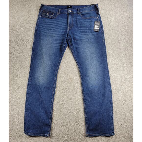 True Religion Mens Jeans Ricky 42x35  Blue Medium Wash Denim‎ Relaxed Straight - Picture 1 of 16